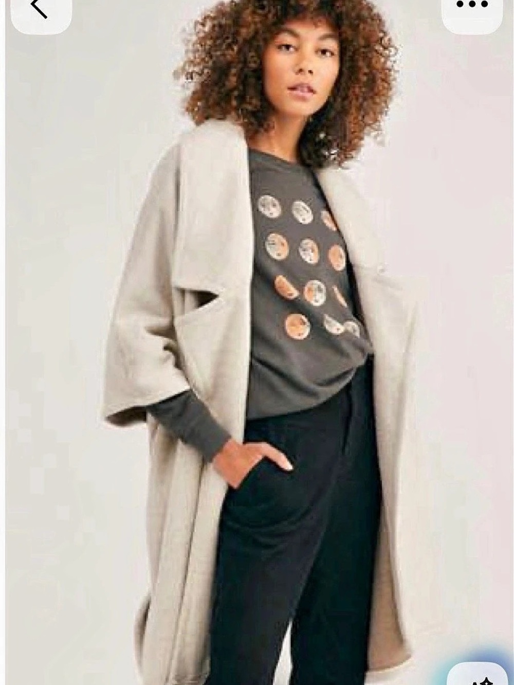 Free People Off Duty Oversized Poncho, featuring a draped open-front. One size.